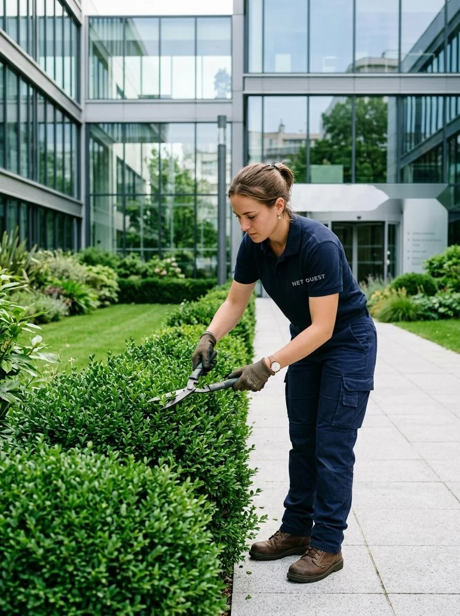 Entretien des espaces verts d'un site professionnel