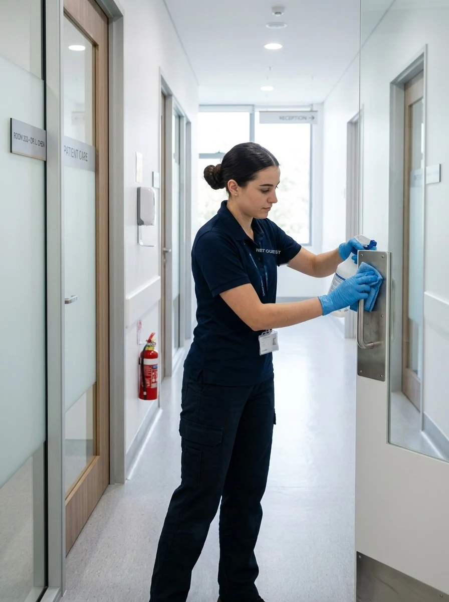 Salle médicale entretenue selon un protocole défini