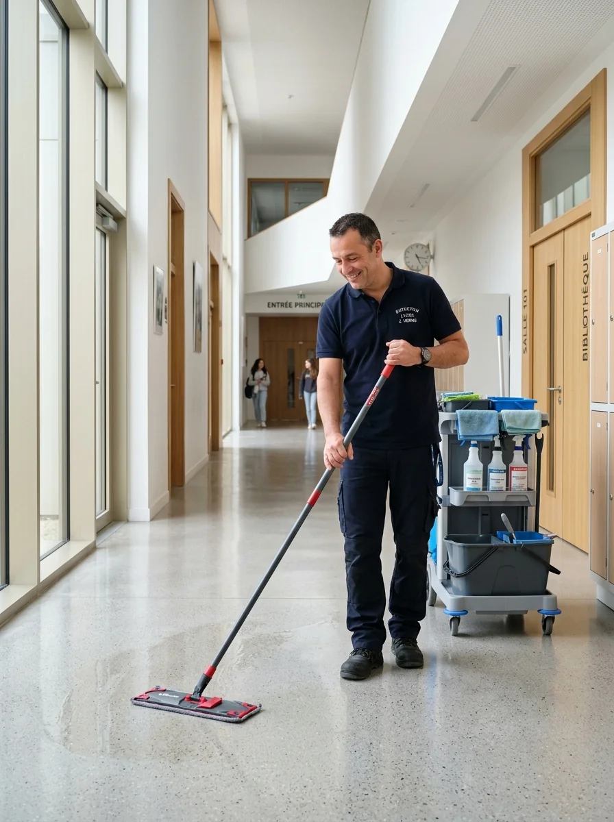 Salle d'apprentissage entretenue avant l'accueil des enfants